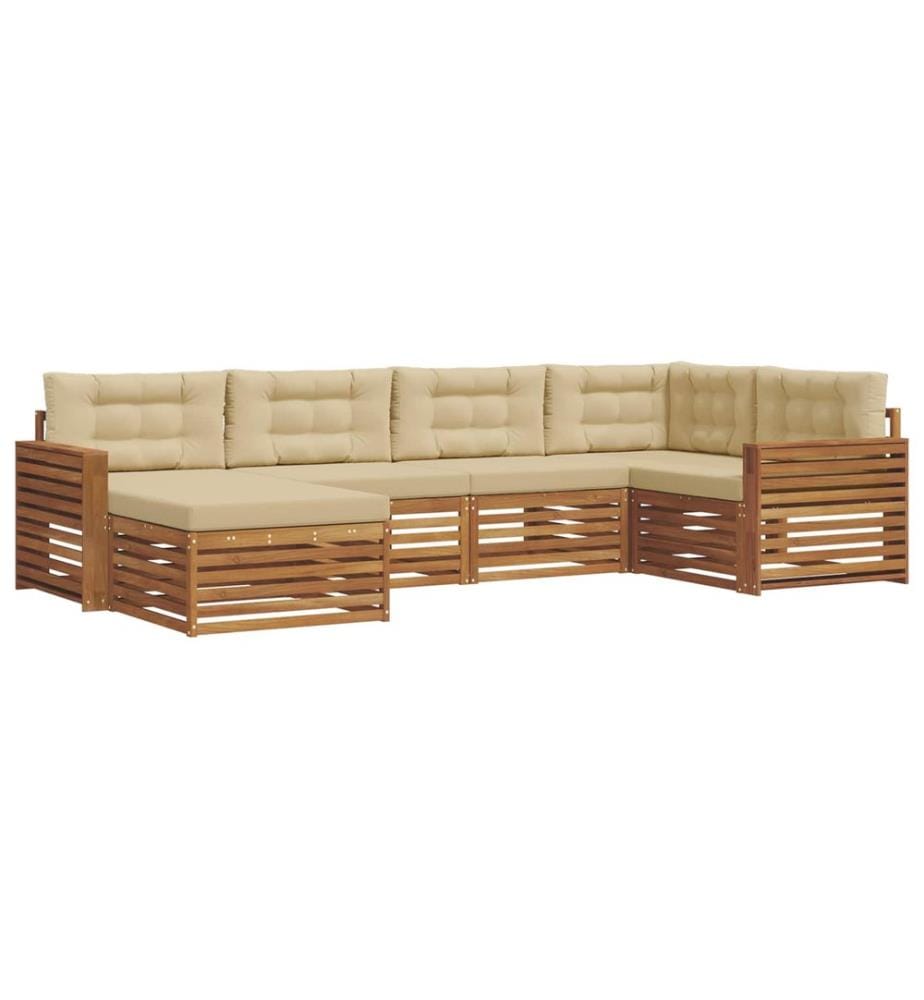 vidaXL Ensemble de canapés d'extérieur 6 pcs Naturel et Beige