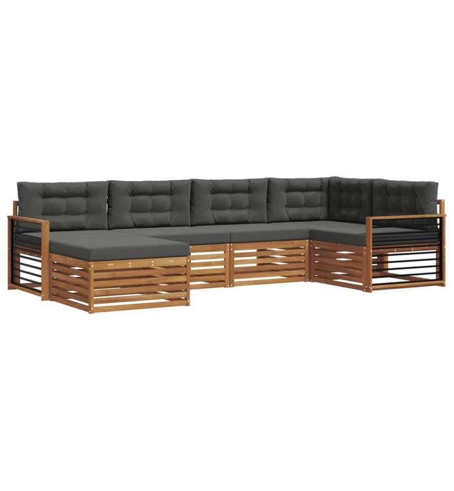 vidaXL Ensemble de canapés d'extérieur 6 pcs Naturel et Anthracite