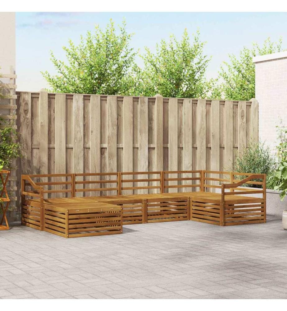 vidaXL Ensemble de canapés d'extérieur 6 pcs Naturel
