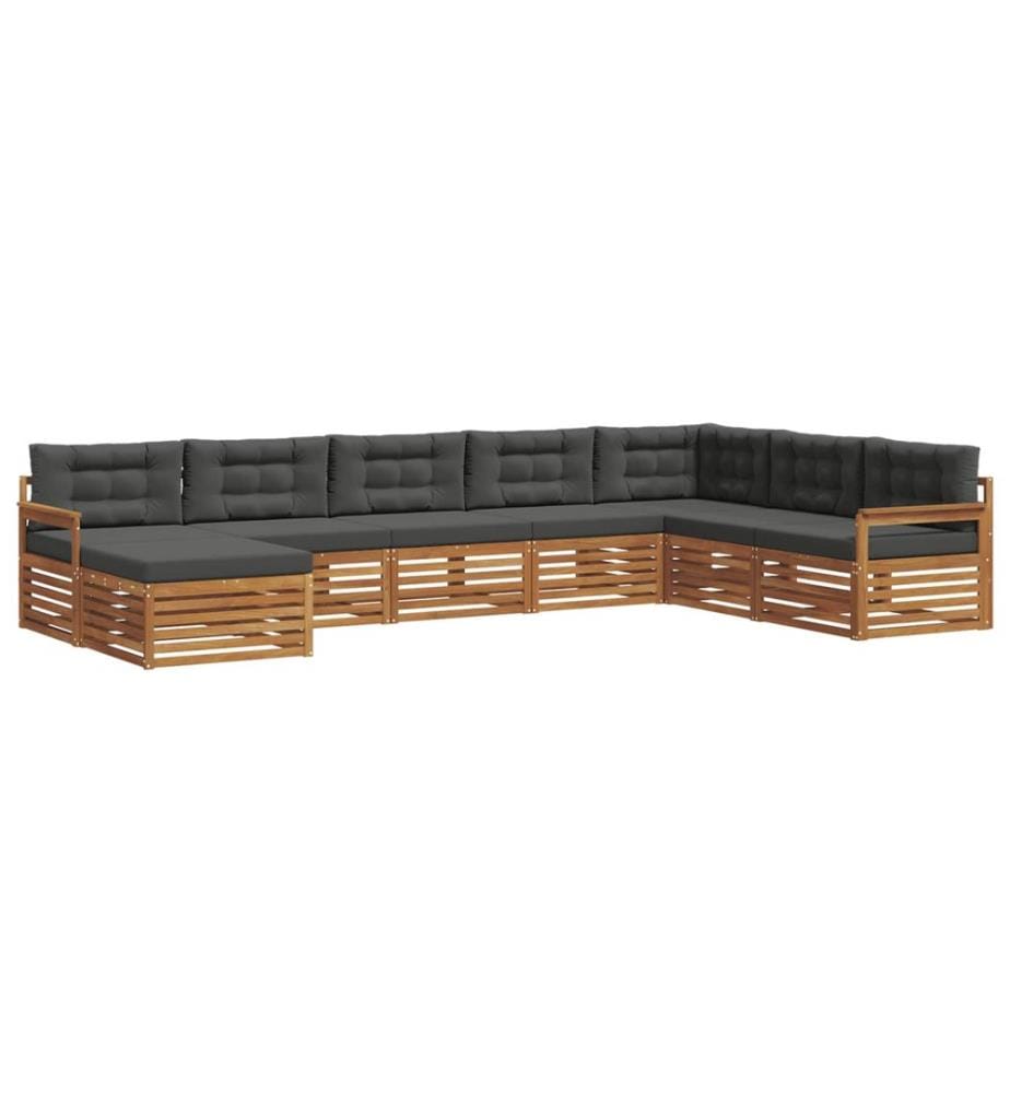 vidaXL Ensemble de canapés d'extérieur 8 pcs Naturel et Anthracite