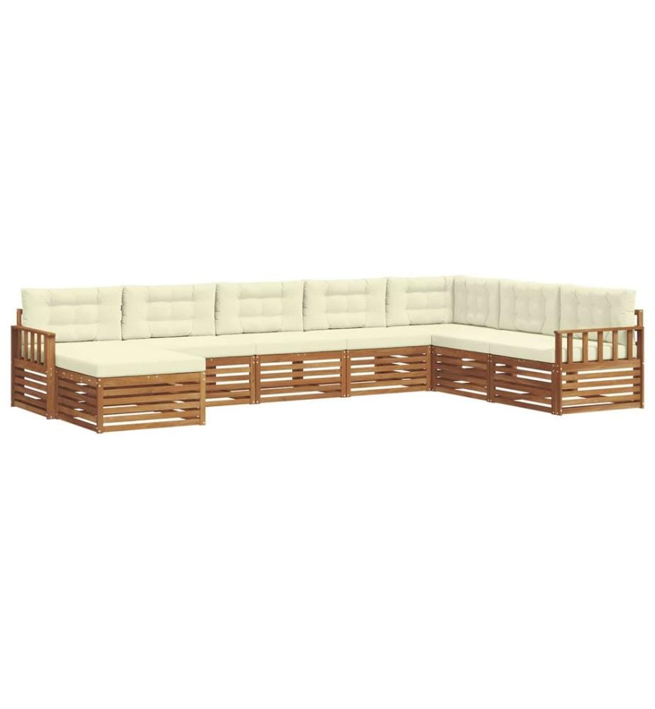 vidaXL Ensemble de canapés d'extérieur 8 pcs Naturel et Crème