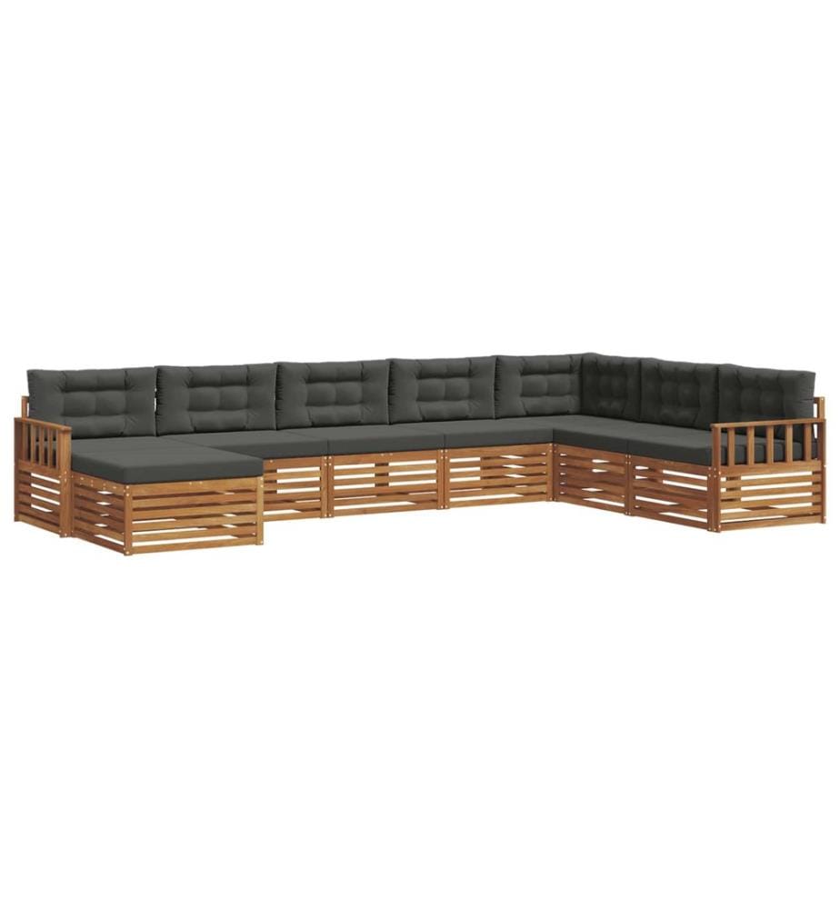 vidaXL Ensemble de canapés d'extérieur 8 pcs Naturel et Anthracite
