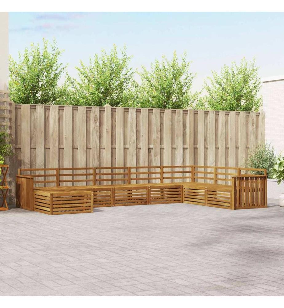 vidaXL Ensemble de canapés d'extérieur 8 pcs Naturel