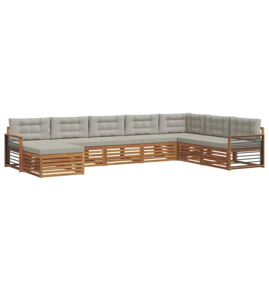 vidaXL Ensemble de canapés d'extérieur 8 pcs Gris Naturel et Clair
