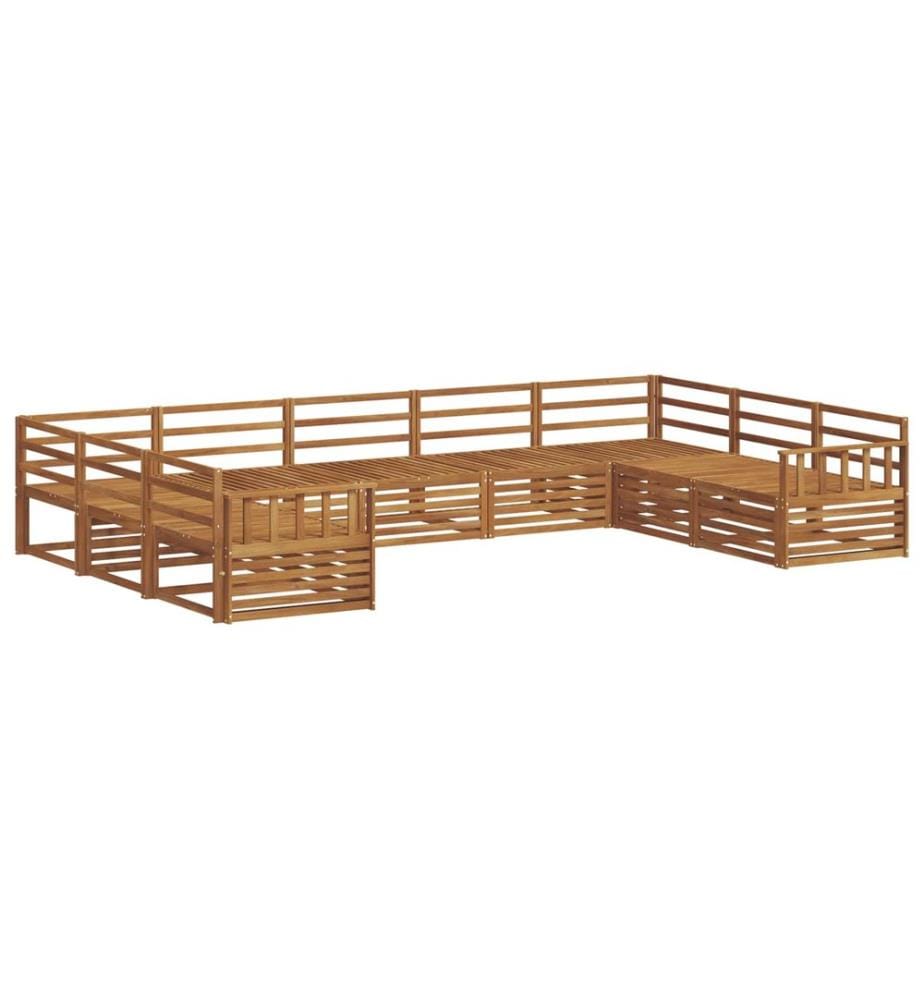 vidaXL Ensemble de canapés d'extérieur 9 pcs Naturel