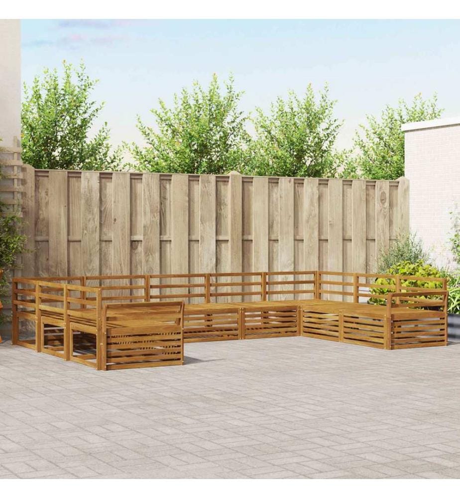 vidaXL Ensemble de canapés d'extérieur 9 pcs Naturel