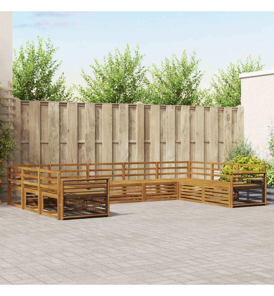 vidaXL Ensembles de canapés 9 pcs Naturel Bois d'Acacia Massif