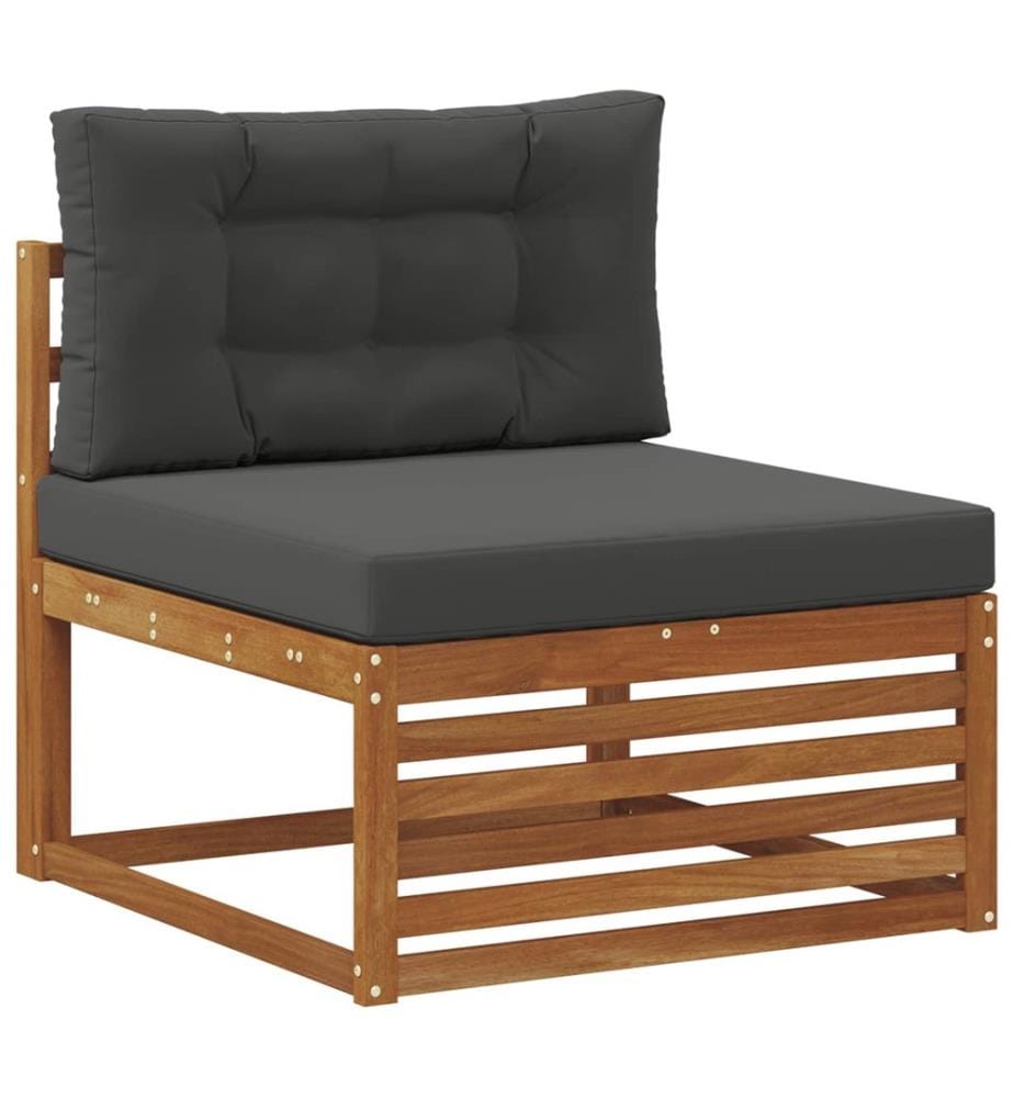 vidaXL Ensemble de canapés d'extérieur 9 pcs Naturel et Anthracite