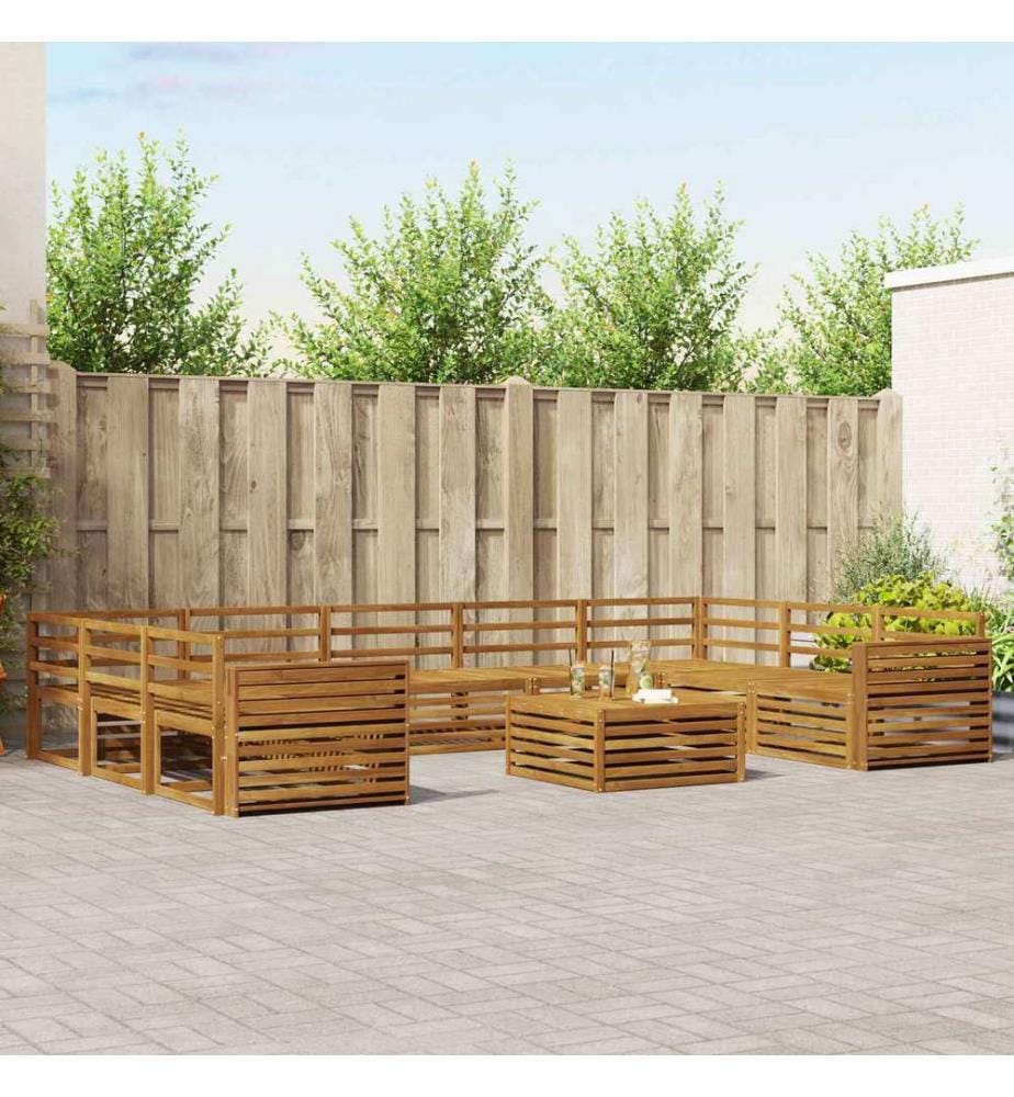 vidaXL Ensemble de canapés d'extérieur 10 pcs Naturel