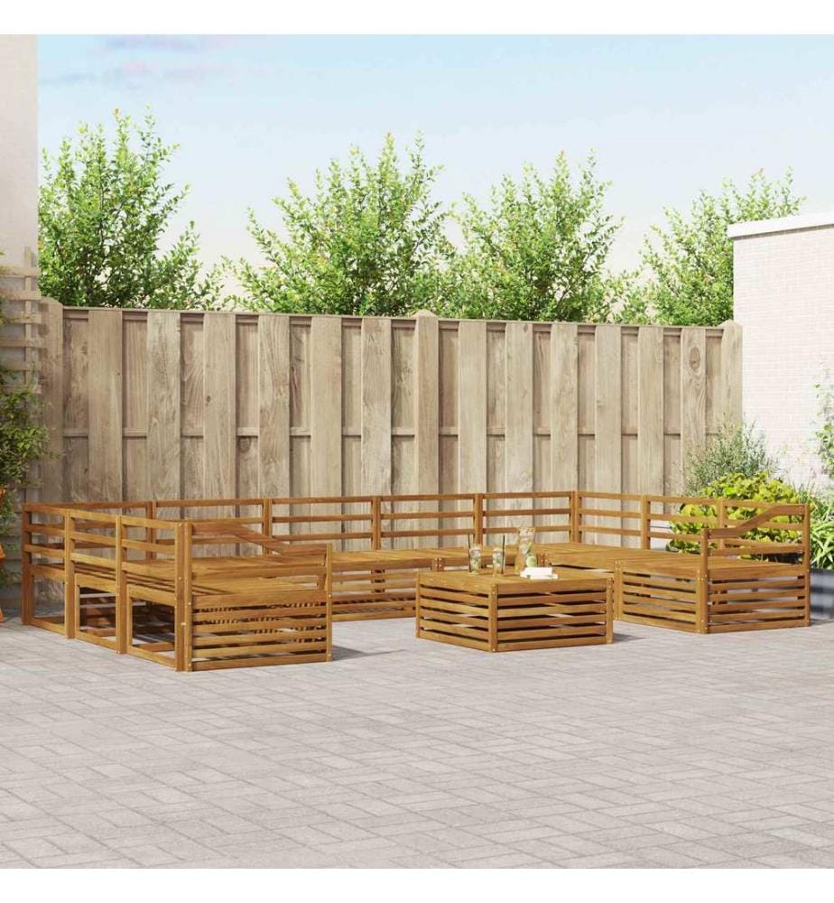 vidaXL Ensemble de canapés d'extérieur 10 pcs Naturel