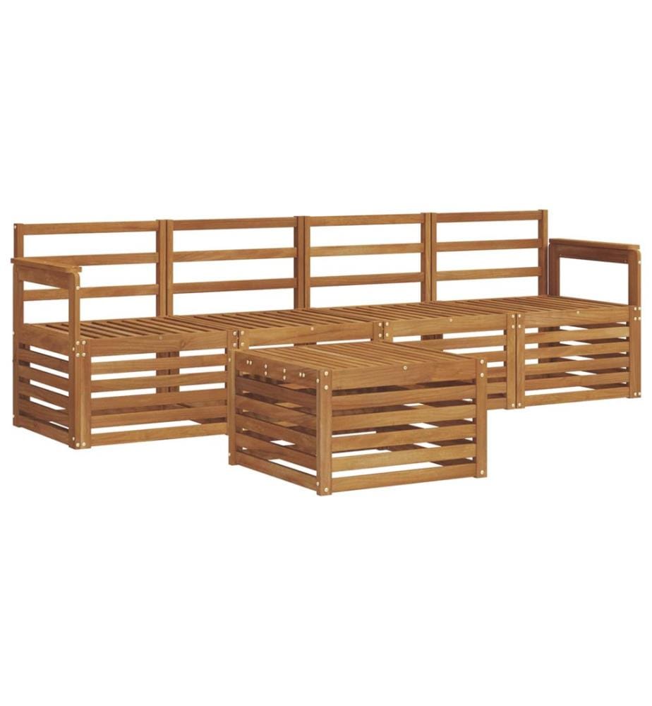vidaXL Ensembles de canapés 5 pcs Naturel Bois d'Acacia Massif