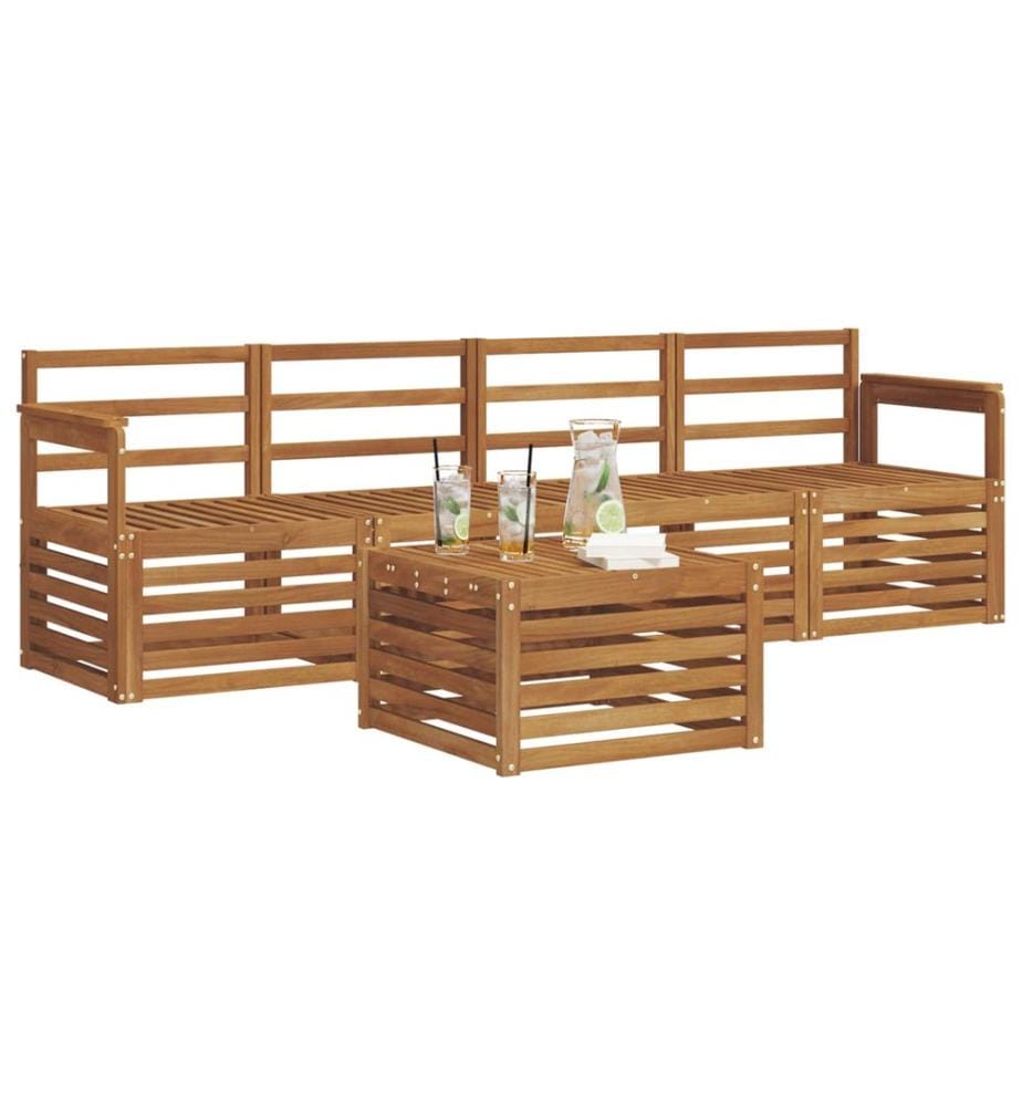 vidaXL Ensembles de canapés 5 pcs Naturel Bois d'Acacia Massif