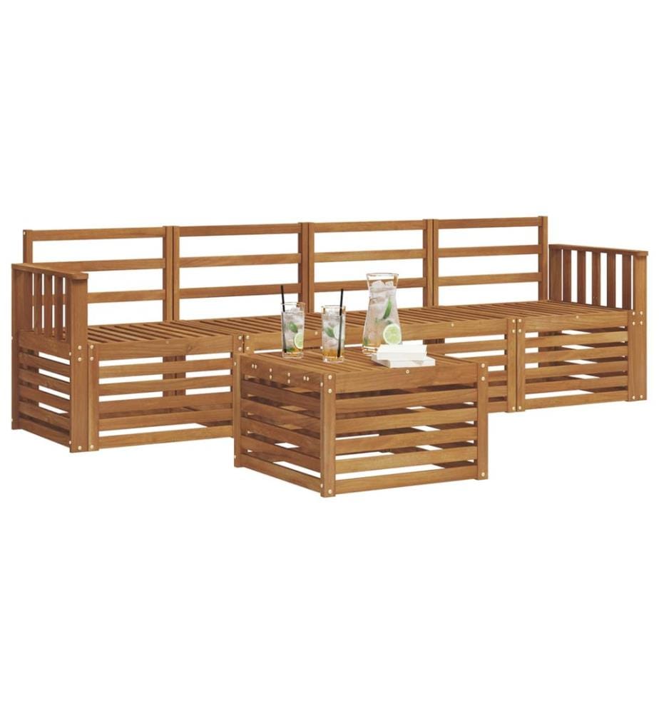 vidaXL Ensembles de canapés 5 pcs Naturel Bois d'Acacia Massif