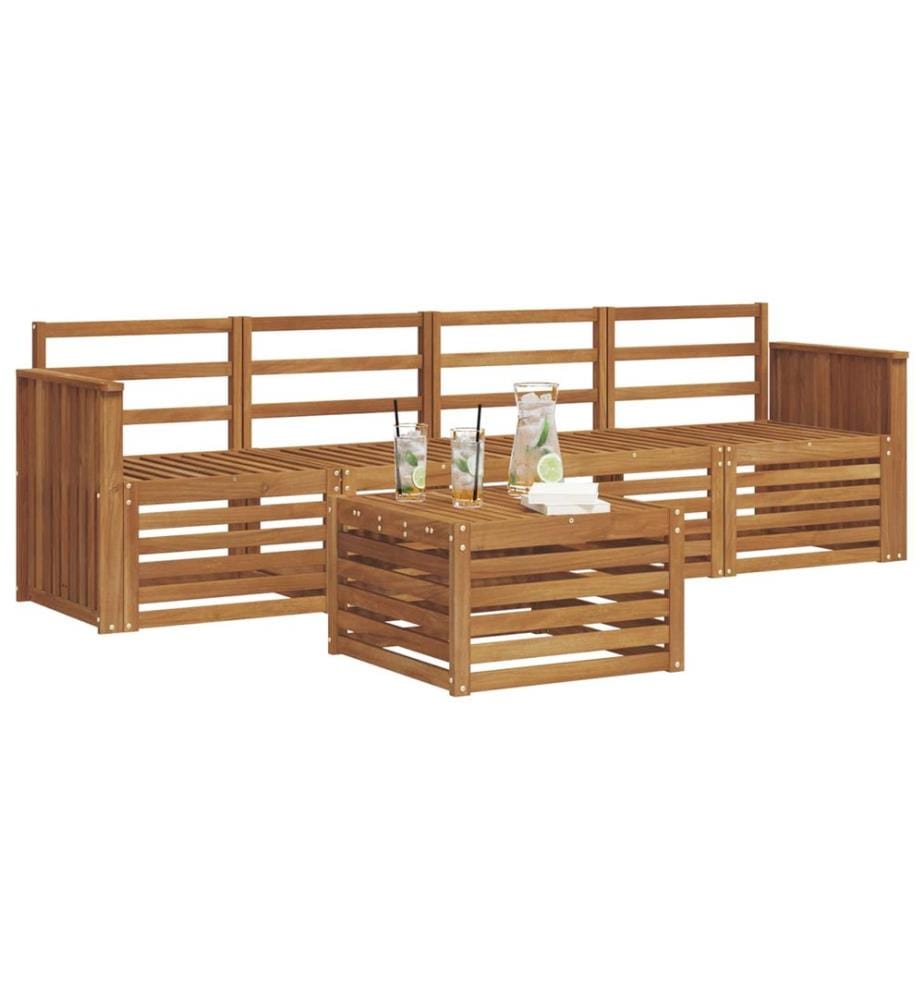 vidaXL Ensembles de canapés 5 pcs Naturel Bois d'Acacia Massif