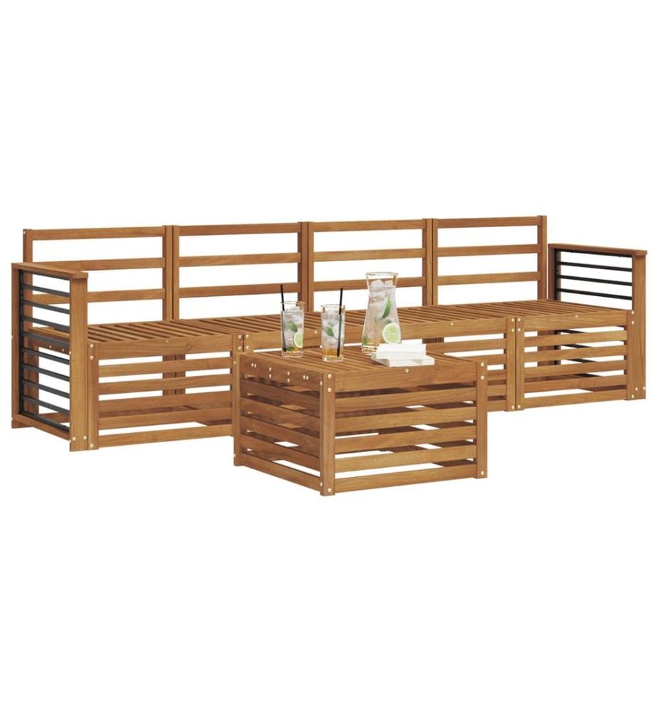 vidaXL Ensembles de canapés Naturel Bois d'Acacia Massif