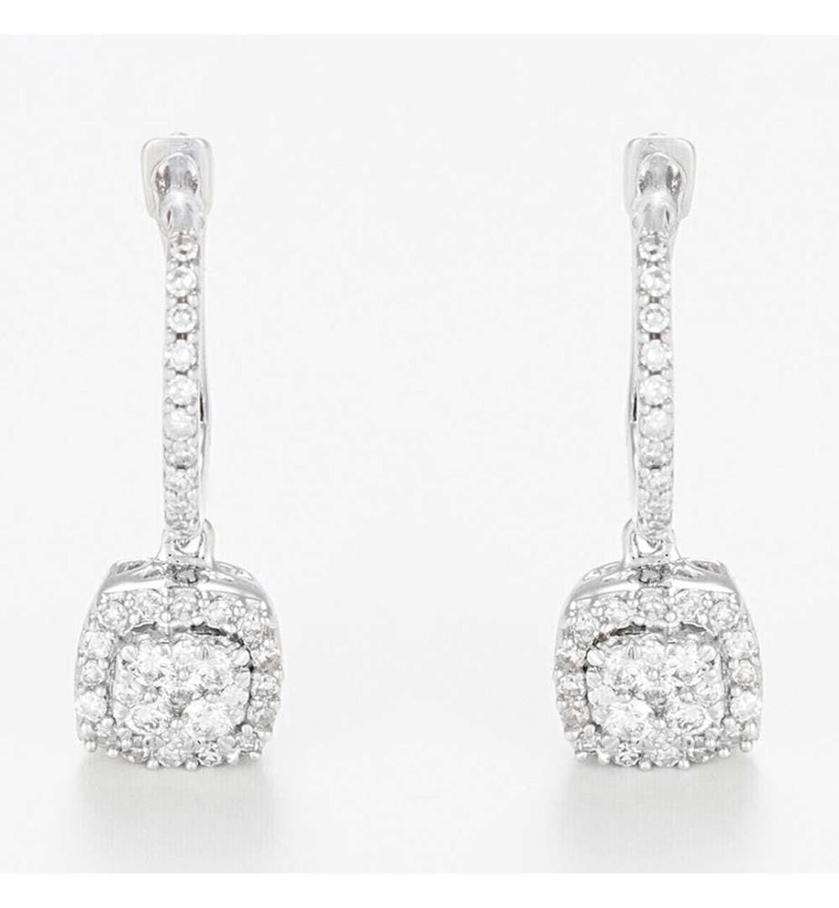 Boucles d'Oreilles Quadra - Or Blanc 375/1000