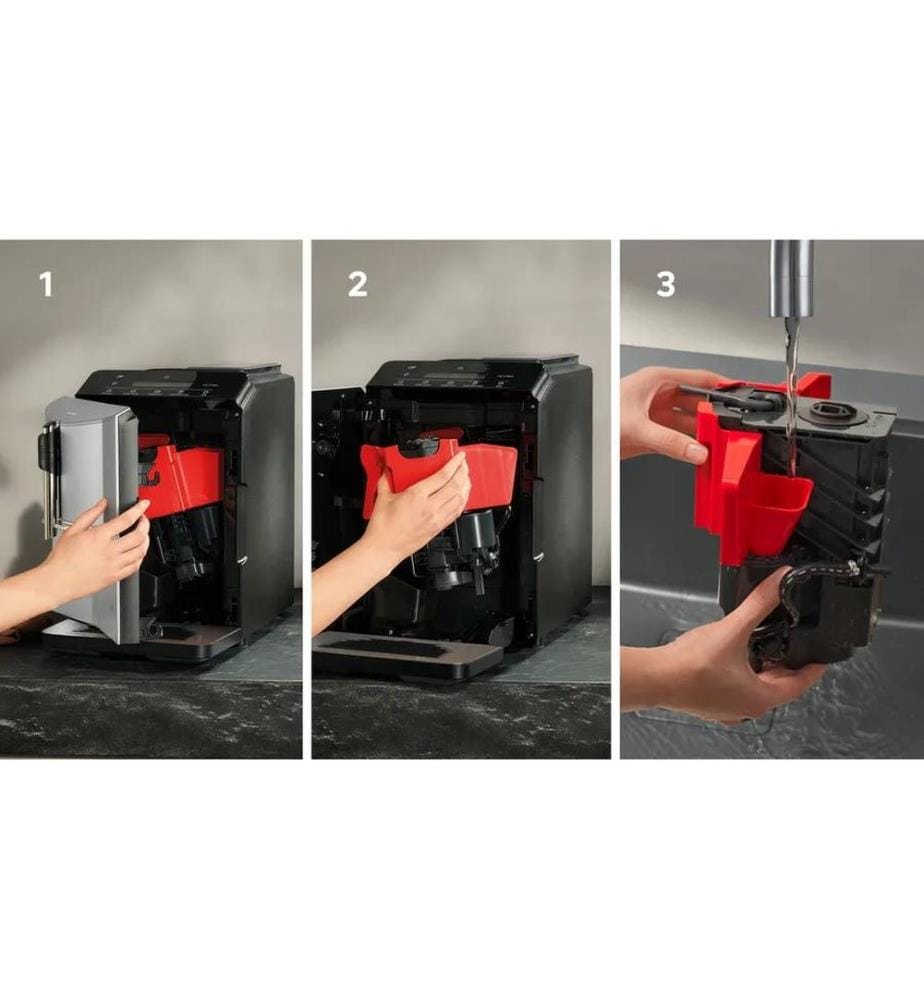 SIEMENS - Machine à café automatique EQ 300 TF303E01 Noir, Argenté