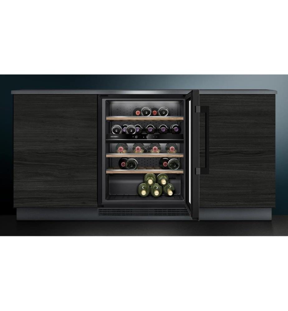 SIEMENS - Cave à vin réfrigérée iQ500 KU21WAHG0 Noir, Changeable, Droite