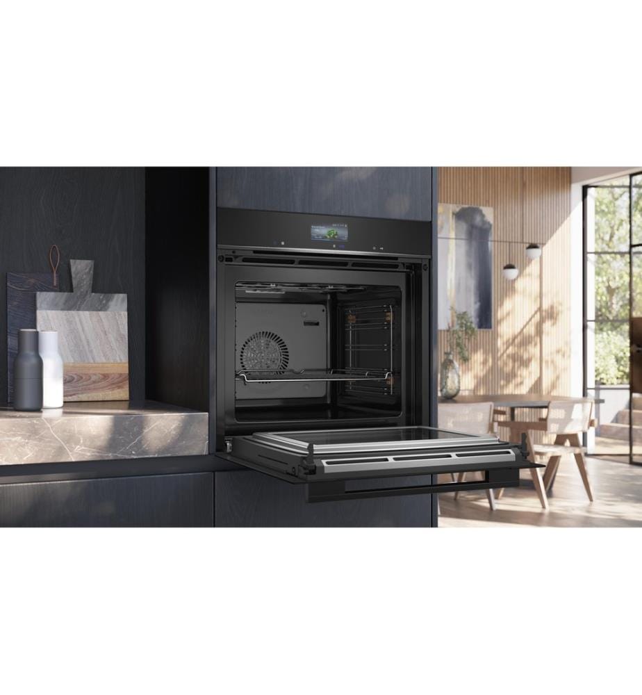 SIEMENS - Einbaubackofen mit Mikrowelle iQ700 HM736G1B1C Schwarz