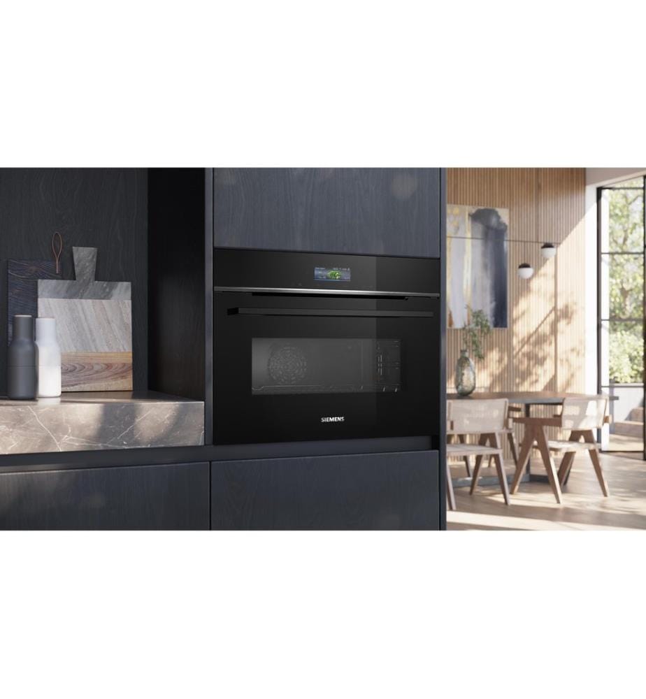 SIEMENS - Einbaubackofen mit Mikrowelle iQ700 CM724G1B1 Schwarz