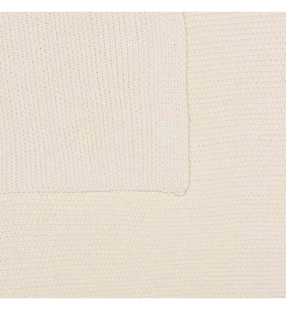 Couverture Tricotée en Coton Beige 130 x 180 Douce et Confortable au Style Scandinave