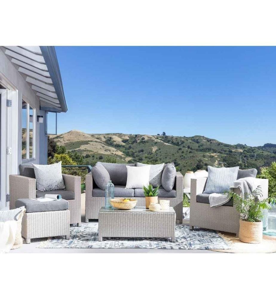 Set de Housses Grises Faciles d'Entretien et Pratiques pour Ensemble de Jardin avec 11 Pièces