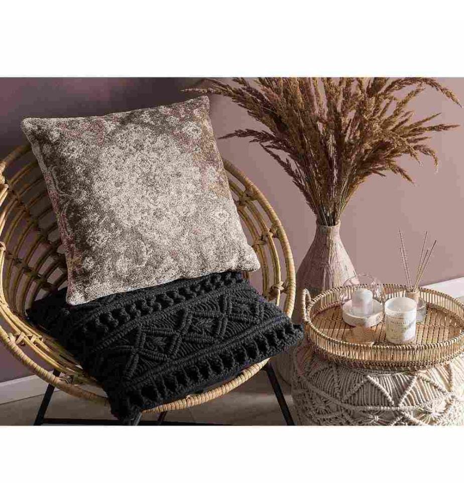 Dekokissen 2er Set Braun Baumwolle 45 x 45 cm Orientalisches Muster Wohnzimmer Salon Schlafzimmer