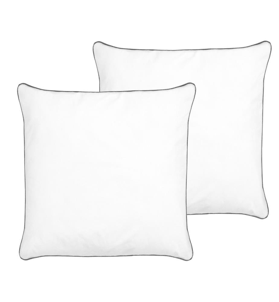 Lot de 2 Oreillers Confortables en Coton Blanc 80 x 80 cm au Rembourrage Idéal pour Allergiques