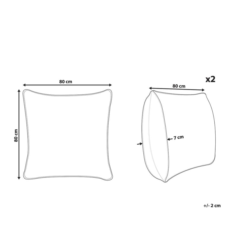 Lot de 2 Oreillers Confortables en Coton Blanc 80 x 80 cm au Rembourrage Idéal pour Allergiques