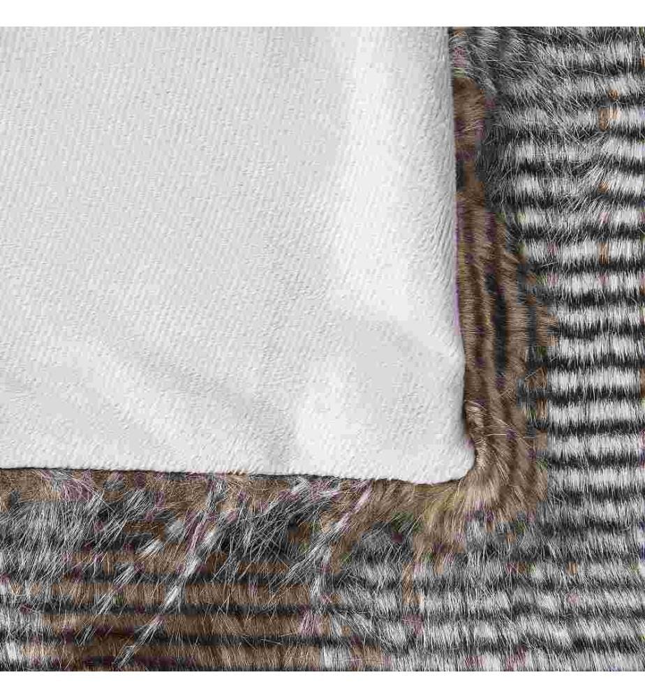 Kuscheldecke Braun / Weiss Acryl / Polyester 150 x 200 cm Shaggy Plüsch Decke Schlafzimmer Wohnzimmer