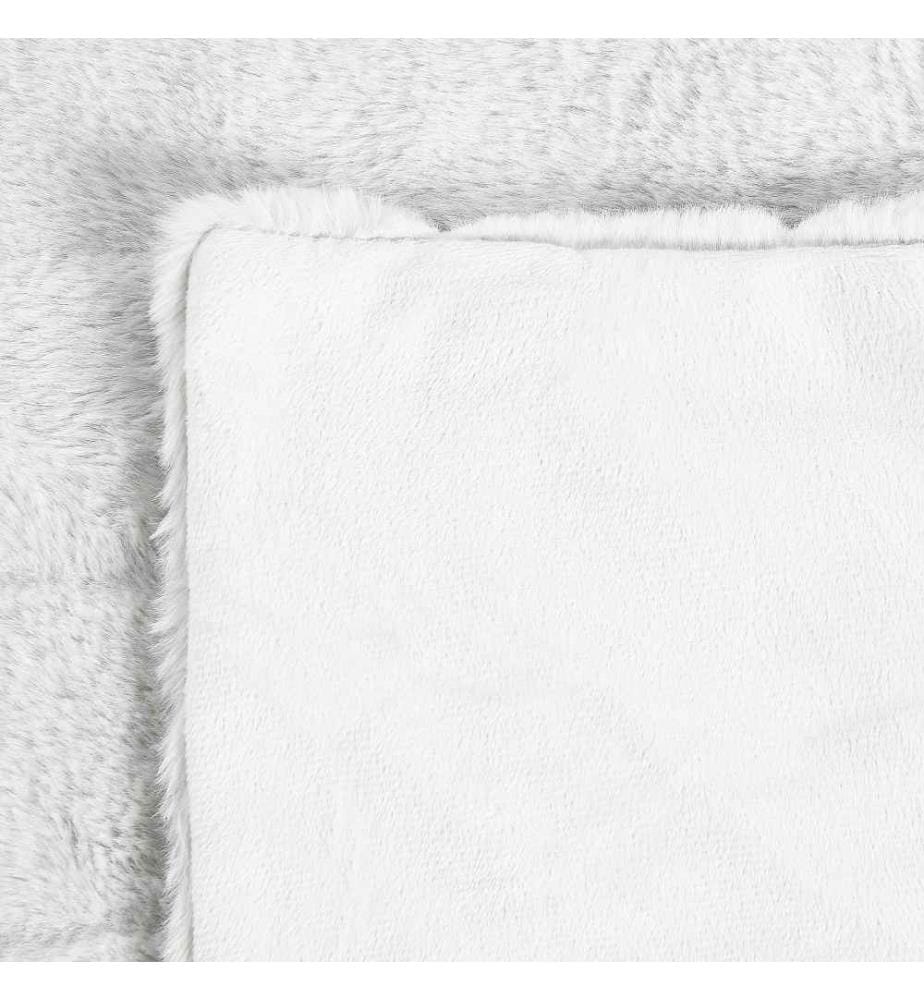 Kuscheldecke Weiss Polyester 150 x 200 cm Plüsch Decke Felloptik Schlafzimmer Wohnzimmer