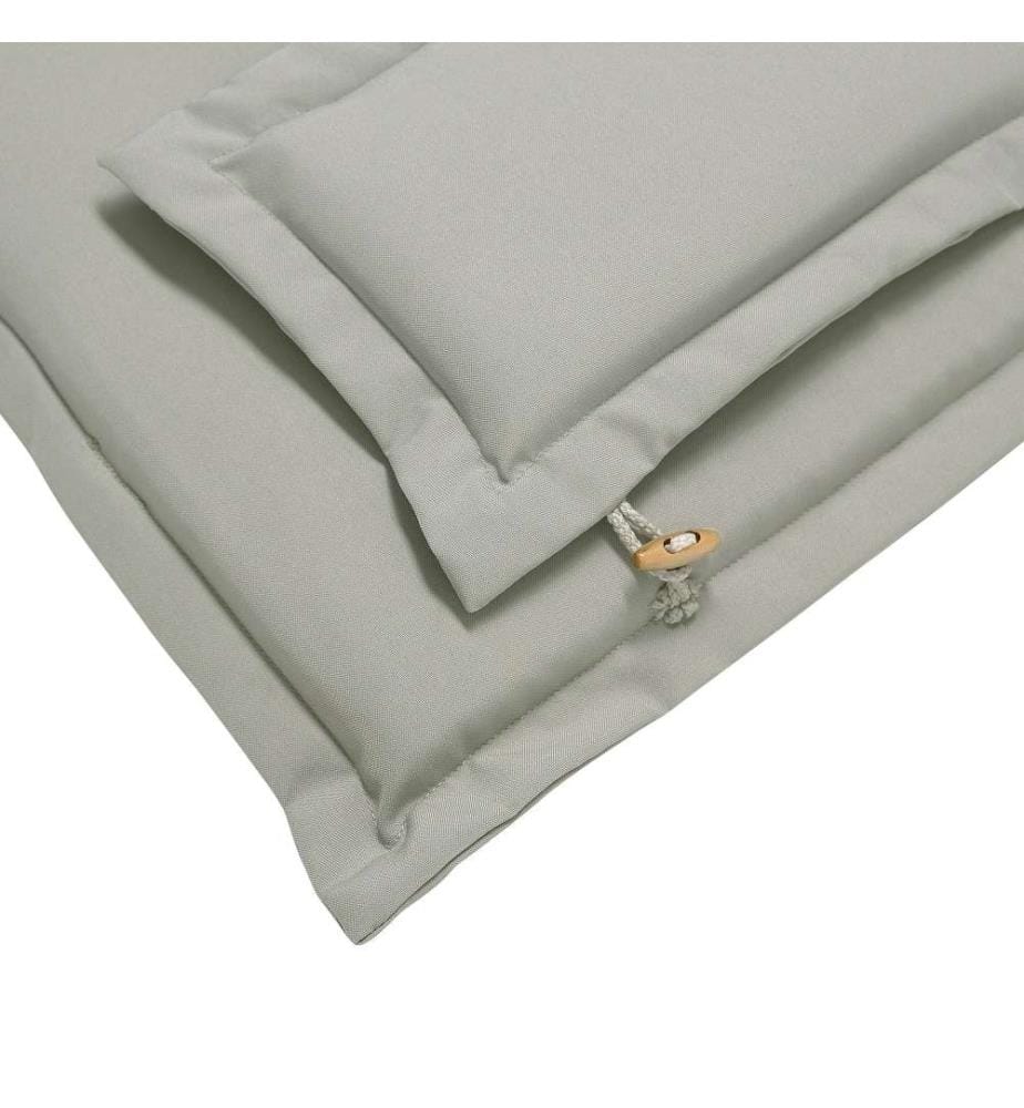Lot de 6 Coussins d'Assise Confortables pour Chaise de Jardin en Tissu Hydrofuge Anti UV Gris et Beige