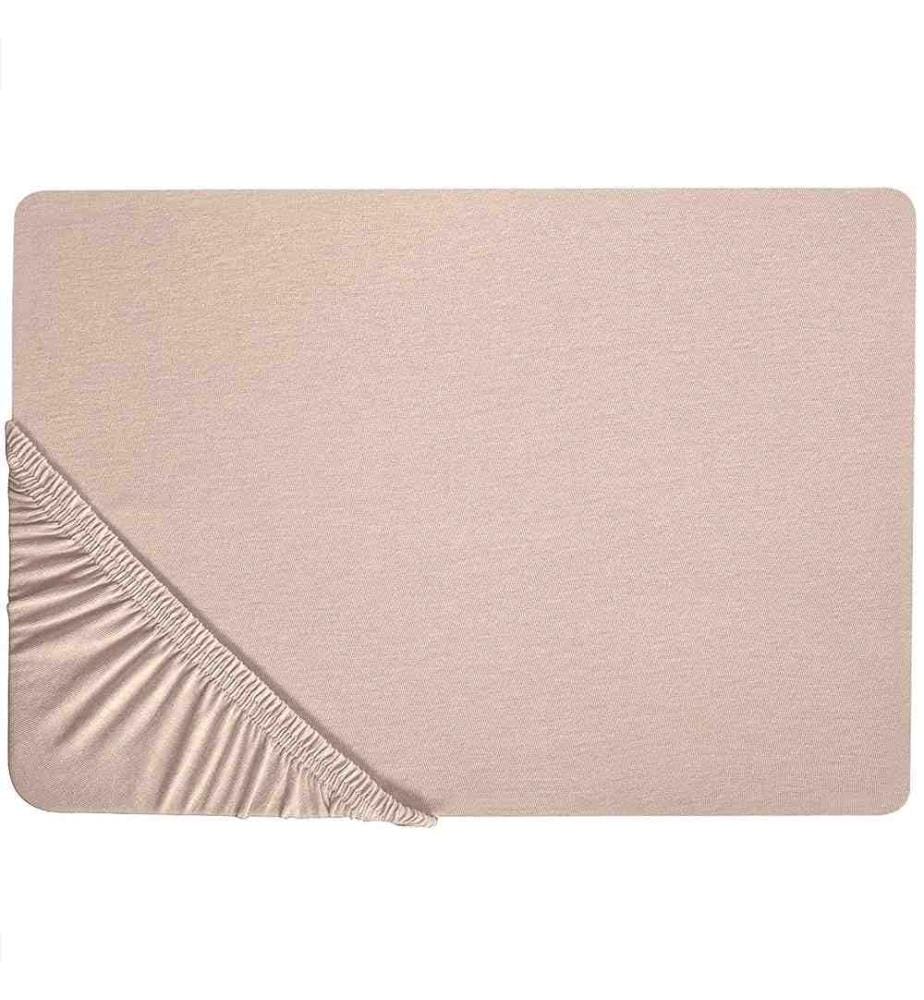 Drap-housse avec Bords Élastiques 90 x 200 cm en Coton Beige Pour Chambre Style Moderne