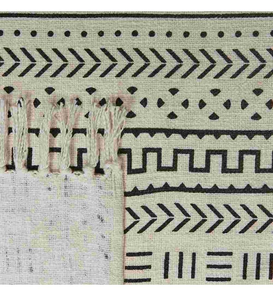 Couvre-Lit Noir et Blanc en Coton 180 x 130 cm Finement Rayé Très Doux Déco pour Chambre de Style Boho Rustique