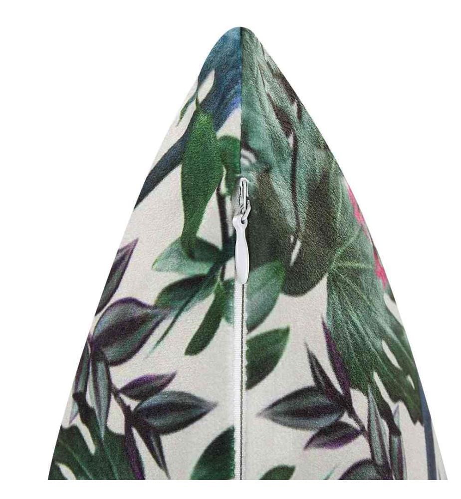 Coussins Verts en Velours 45 x 45 cm Décoratif à Motif de Feuilles pour Salon et Chambre Accessoire de Maison Doux Lot de 2