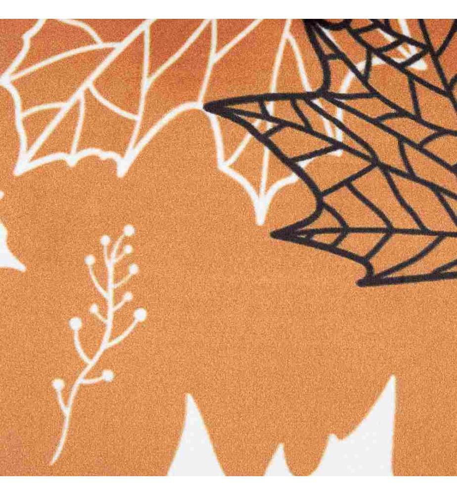Coussins Orange en Velours 45 x 45 cm Décoratif à Motif de Feuilles pour Salon et Chambre Accessoire de Maison Lot de 2