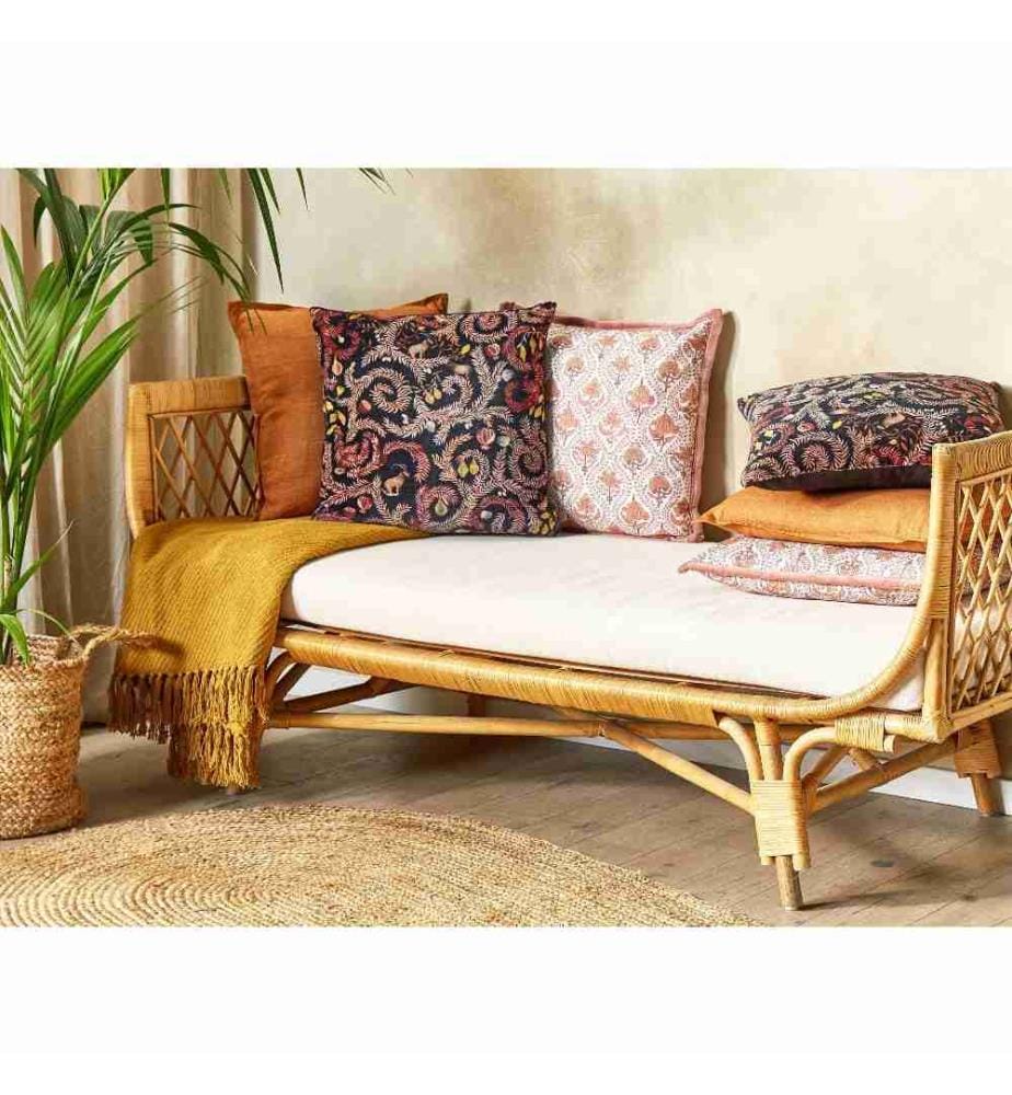 Coussins Décoratifs Rose et Noir en Velours 45 x 45 cm à Motif Botanique Imprimé Déco Moderne et Glamour pour Intérieur Lot de 2