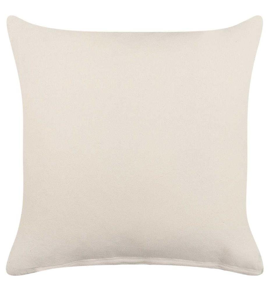 Set 2 Coussins Décoratifs en Coton Beige et Noir 45 x 45 cm Motif Géométrique Texturé Accessoire de Décoration Salon Chambre à Coucher Boho