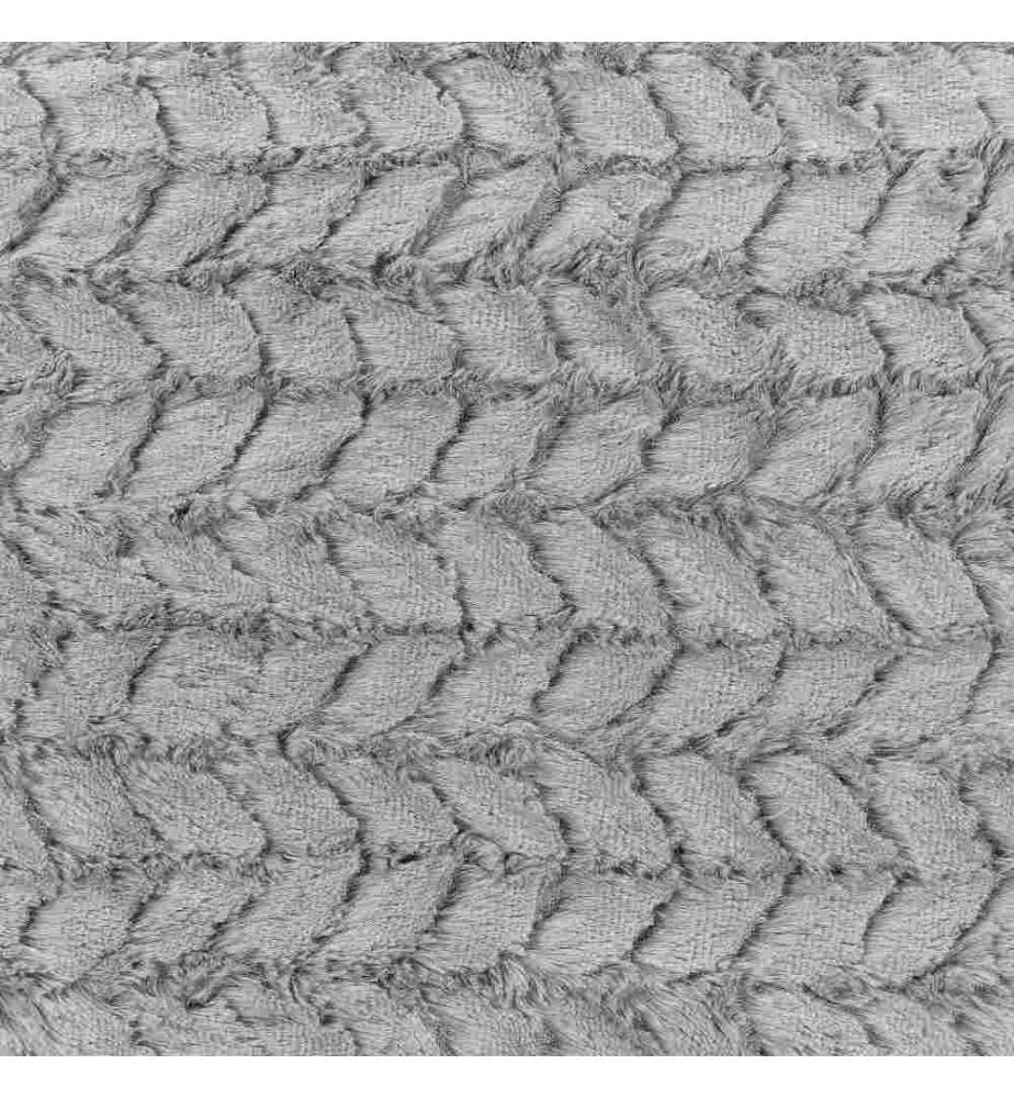 Couvre-Lit Gris en Polyester 150 x 200 cm Très Doux Fausse Fourrure pour Salon ou Chambre Accessoire de Maison