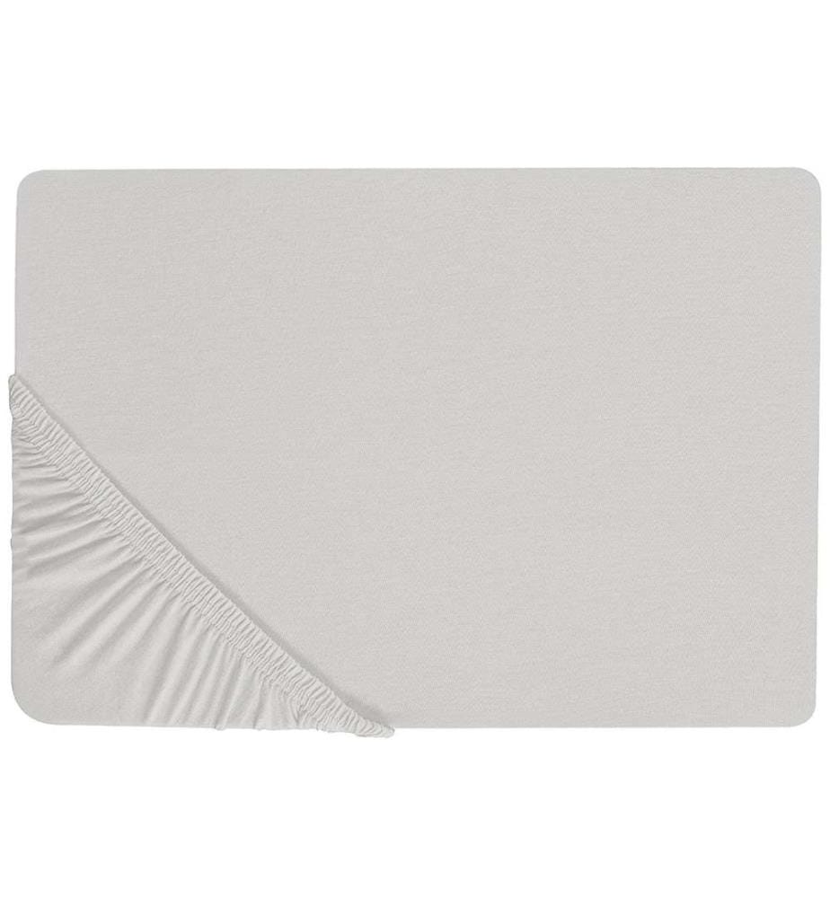 Drap-Housse en Coton Gris Clair 180 x 200 cm Bordure Élastique Style Classique pour Chambre à Coucher Tendance Moderne