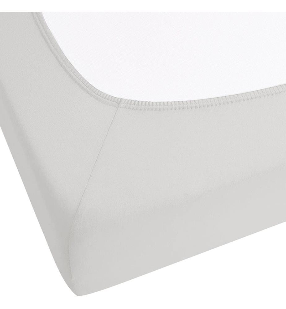 Drap-Housse en Coton Gris Clair 180 x 200 cm Bordure Élastique Style Classique pour Chambre à Coucher Tendance Moderne