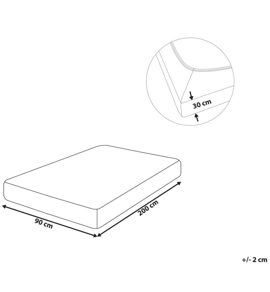 Drap-Housse en Coton Bleu Marine 90 x 200 cm Bordure Élastique Style Classique pour Chambre à Coucher Tendance Moderne