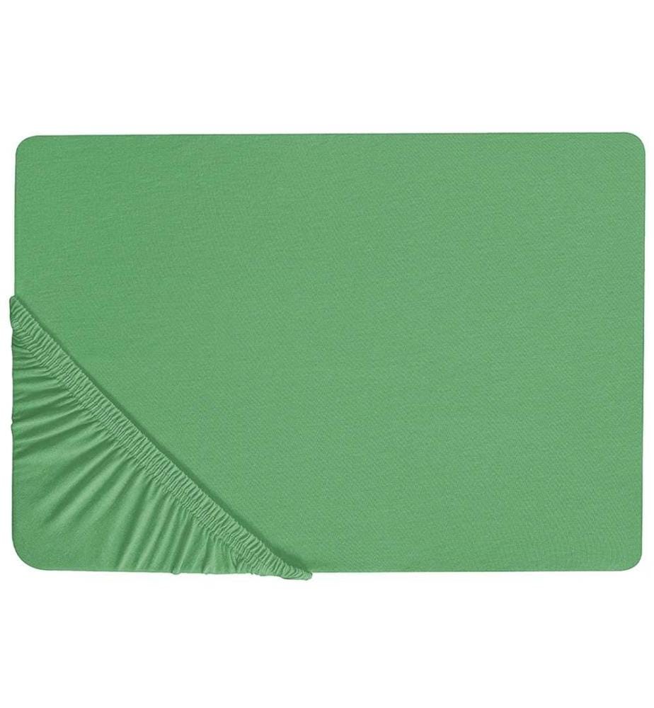 Drap-Housse en Coton Vert 180 x 200 cm Bordure Élastique Style Classique pour Chambre à Coucher Tendance Moderne