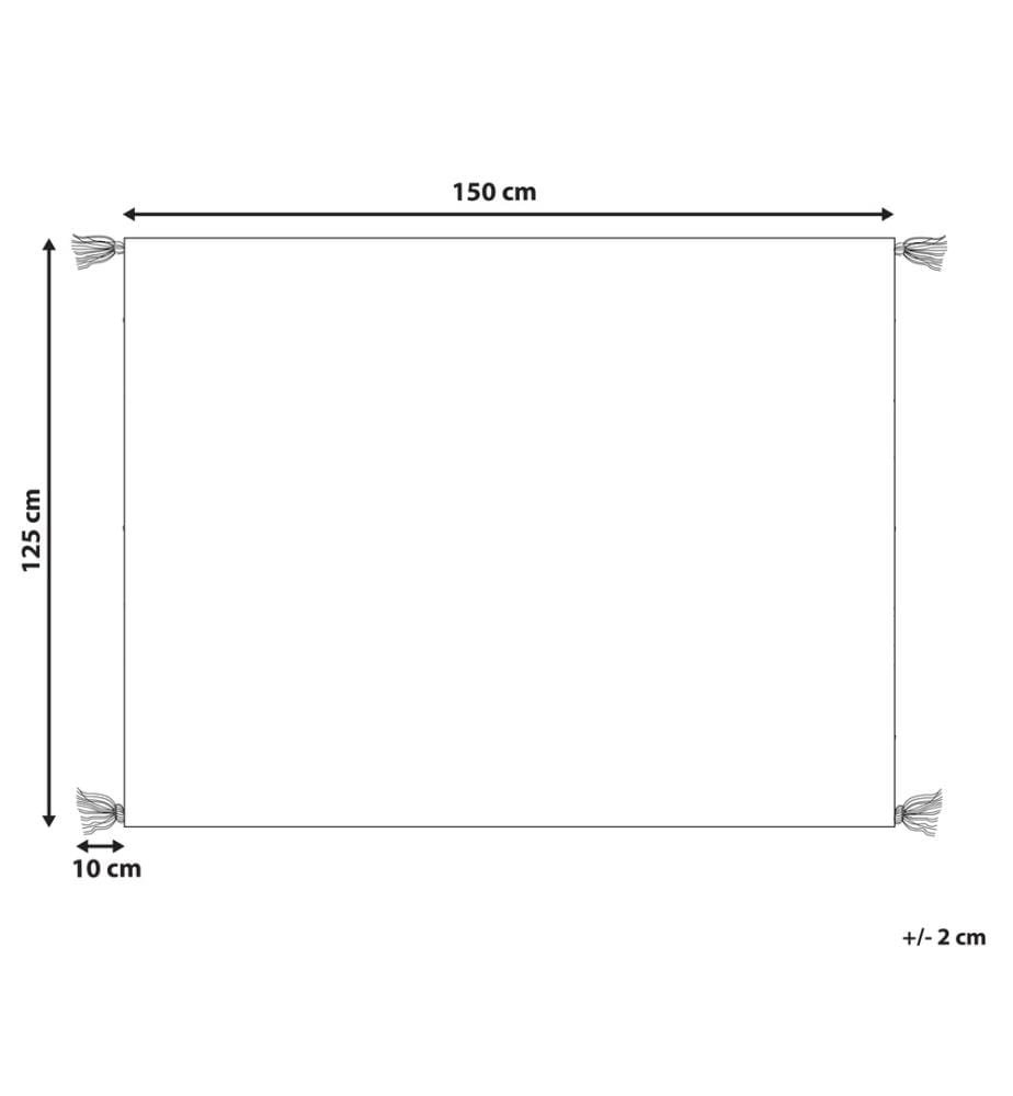 Plaid Blanc et Gris en Coton 125 x 150 cm Couvre-Lit à Rayures et Chevaux Brodés Couvre-Lit pour Enfant Chambre