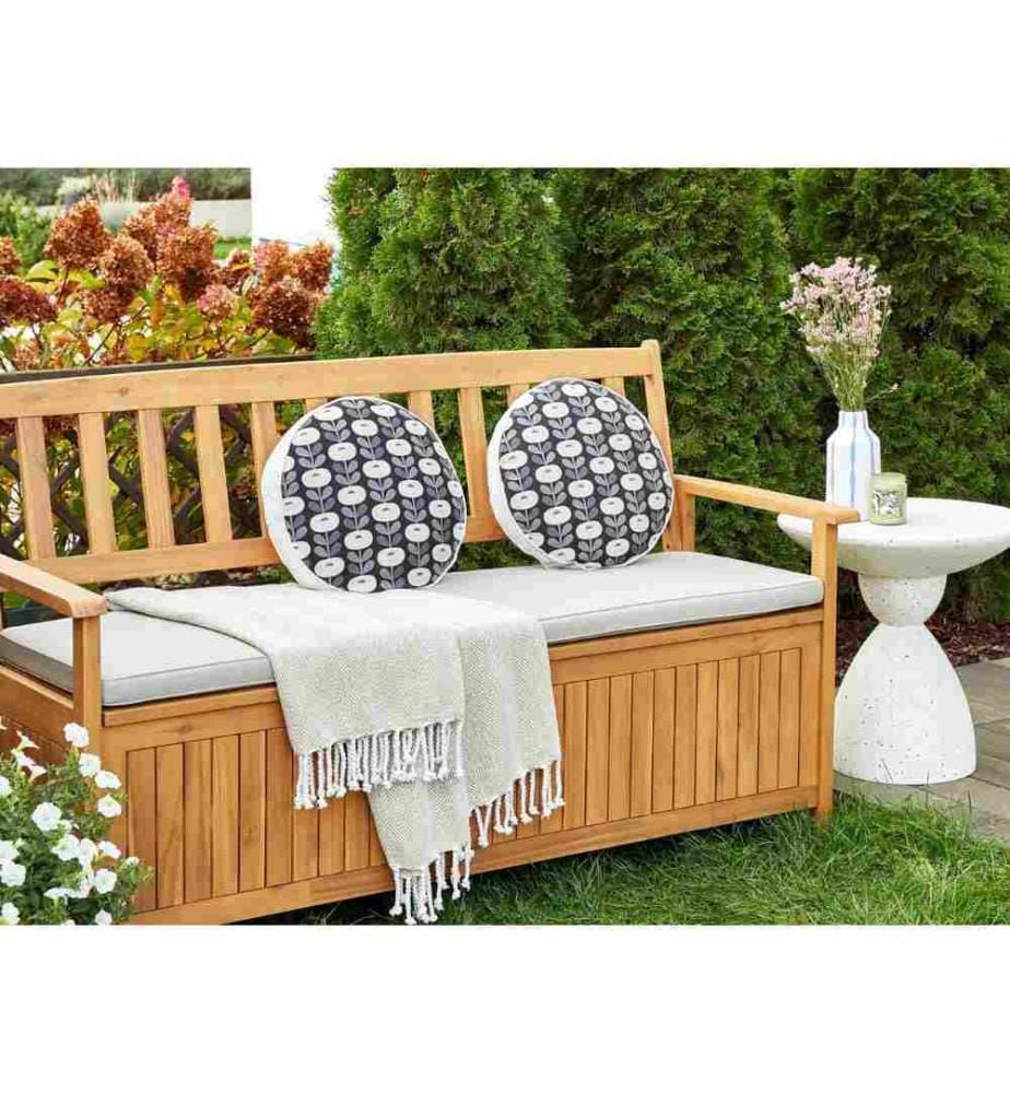 Lot de 2 coussins de jardin en tissu polyester gris à motif géométrique 40 x 40 cm résistant à l'eau