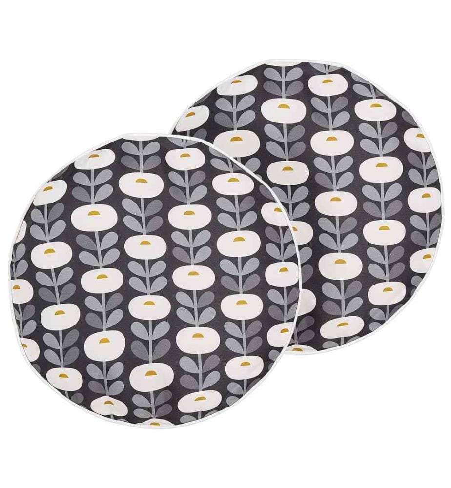 Lot de 2 coussins de jardin en tissu polyester gris à motif géométrique 40 x 40 cm résistant à l'eau