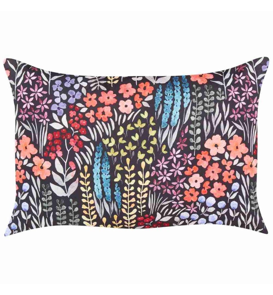 Gartenkissen 2er Set Mehrfarbig Stoffbezug mit Füllung Blumenmuster 40x60 cm Rechteckig Modern Zierkissen Dekokissen Terrasse Outdoor