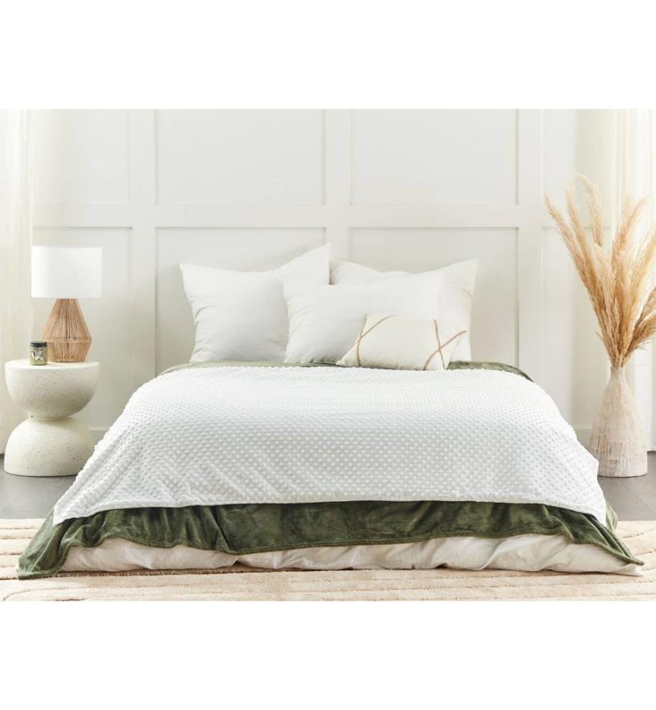Housse de couette pour couverture lestée Blanc Tissu polyester 120 x 180 cm Motif à pois Design moderne Textile de chambre à coucher