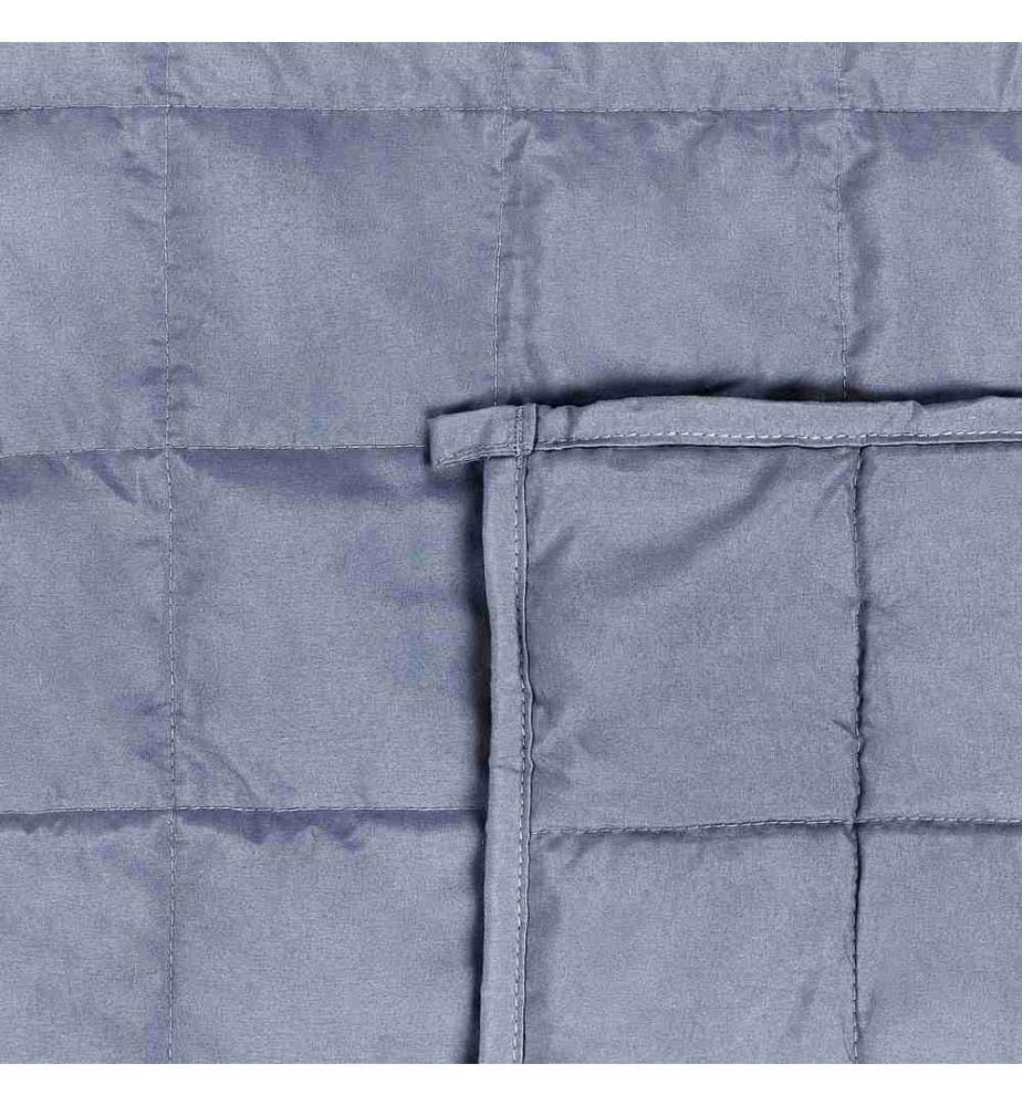 Couverture lestée Tissu polyester bleu Garniture en perles de verre Rectangulaire 135 x 200 cm 8 kg Matelassé