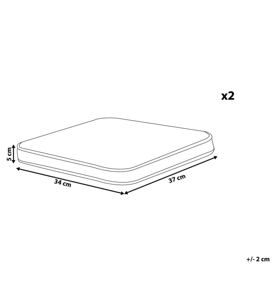 Coussins Décoratifs Jaune et Blanc en Polyester 37 x 34 cm pour Jardin Housse Amovible à Rayures et Attaches Résistants aux UV Lot de 2
